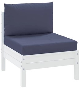Almofadões para sofá de paletes 2 pcs tecido azul-marinho