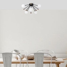 Candeeiro Chandelier Roze – Preto Antique Branco – 50 x 50 x 28 cm