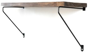 Prateleira Decorativa de Madeira Wr038 – Nogueira e Preto – 60x20x14 c