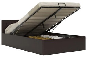 vidaXL Cama hidráulica c/ arrumação 140x200cm couro artificial cinza