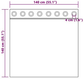 Cortinas de Veludo Bordô Poliéster 140 x 140 cm Cortina