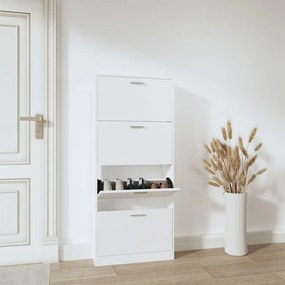342518 vidaXL Sapateira 59x17x150 cm derivados de madeira branco