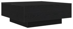 Mesa de Centro vidaXL com Luzes LED Carvalho Preto 80x80x31 cm