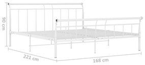 Estrutura de cama 160x200 cm metal branco