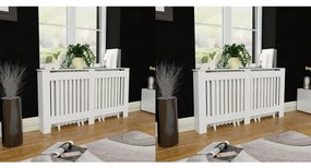 vidaxl Coberturas de radiador 2 pcs MDF 152 cm branco