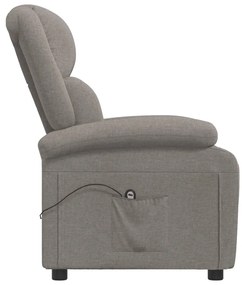 Poltrona elétrica reclinável tecido cinzento-acastanhado