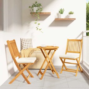 vidaXL Cadeira Dobrável com almofada 2 pcs Branco 49 x 57,5 x 92cm