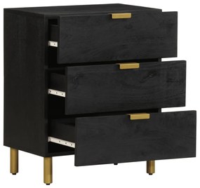 Mesa de cabeceira 50x33x62 cm derivados de madeira preto