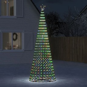 358071 vidaXL Iluminação p/ árvore de Natal cone 688 luzes LED 300cm colorido