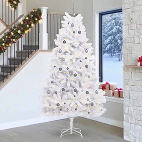 vidaXL Árvore de Natal Artificial Branco 128 x 128 x 270 cm