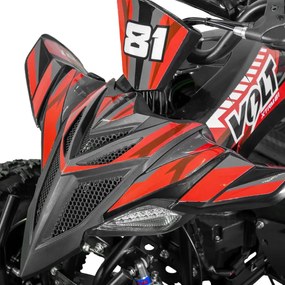 Mini moto 4 elétrica infantil - VOLT 1000 W 36 V, com 3 velocidades reguláveis, c/ marcha atrás Vermelha