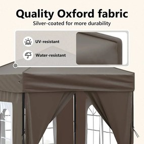 Tenda festas dobrável paredes laterais 2x2 m cinza-acastanhado