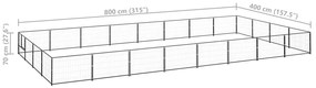 Canil para cães 32 m² aço preto