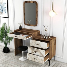 Dresser Lizbon500 – Walnut/White – 124x84,7x40 cm