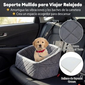 Transportadora de cães  no Carro, 50 x 46 x 30 cm, Convertível em Cama, Cinzento