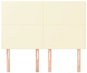 Cabeceira de cama 4 pcs couro artificial 72x5x78/88 cm creme