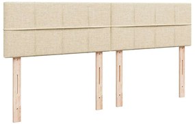 Estrutura de cama otomana com colchões tecido creme 200x200cm