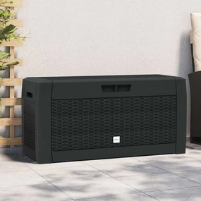 vidaXL Caixa de arrumação jardim 119x48x60 cm polipropileno antracite