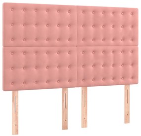 Cama com molas/colchão 140x200 cm veludo rosa