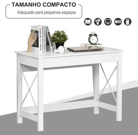 Mesa de escritório multifuncional moderna e minimalista 105x50x76 cm Branco