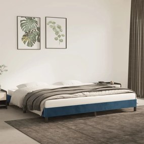 Estrutura de cama 200x200 cm veludo azul-escuro