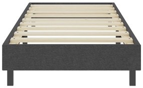 Cama boxspring 80x200 cm tecido cinzento-escuro