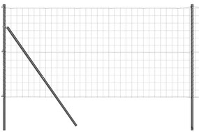 Cerca Euro com 7 postes de 1,4 x 10 m em aço galvanizado cinza