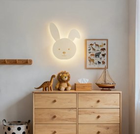 Candeeiro de parede infantil bege com LED regulável em 3 níveis - Benny the Bunny