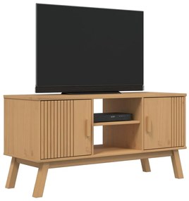 Móvel de TV OLDEN 114x43x57cm madeira de pinho maciça castanho