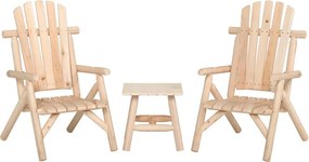vidaXL 3 pcs conjunto lounge de jardim madeira de abeto maciça