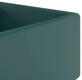 Lavatório luxuoso quadrado 41x41 cm cerâmica verde-escuro mate