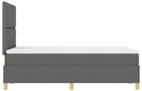 Cama Box Spring com Colchão Cinza Escuro 120x200 cm Tecido