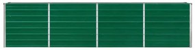Canteiro jardim elevado 320x40x77 cm aço galvanizado verde