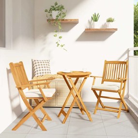 vidaXL Cadeira Dobrável com almofada 2 pcs Branco 49 x 57,5 x 92cm