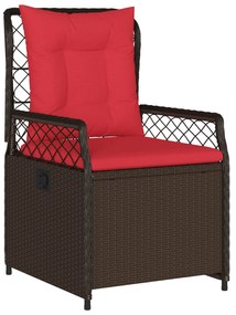 Conjunto de Jantar de Jardim de 7 Peças Rattan Poliéster Castanho
