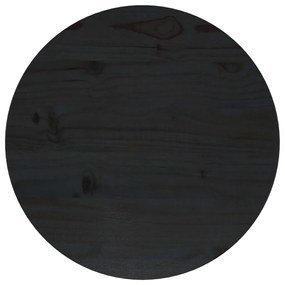 Tampo de mesa pinho maciço Ø40x2,5 cm preto