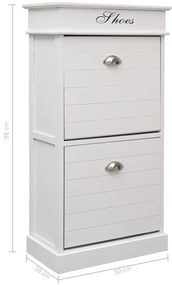 Sapateira 50x28x98 cm madeira de paulownia branco