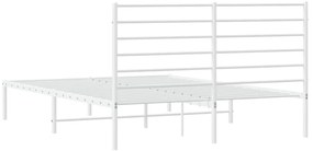 Estrutura de cama com cabeceira 150x200 cm metal branco