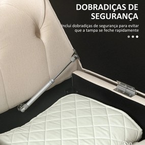 Banco com Arrumação – Bellagio – 146,5x49x74,5 cm – Bege – Tecido de L