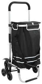 Carrinho de compras vidaXL com escada para subir preto 40 L