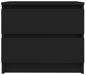 Mesas de cabeceira 2 pcs 50x39x43,5 cm derivados madeira preto