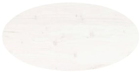 Tampo de mesa oval 60x30x2,5 cm madeira de pinho maciça branco