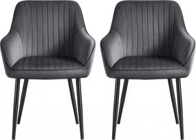 Conjunto de 2 cadeiras de sala de jantar (MESA NÃO INCLUIDA) 85 x 63 x 62,5 cm cinzentas