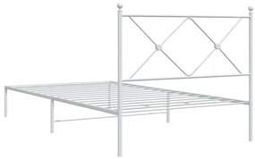 Estrutura de cama com cabeceira 100x200 cm metal branco