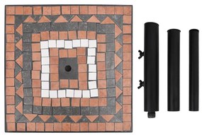 Base para guarda-sol quadrada 12 kg terracota e branco