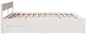 Cama sem colchão 160x200 cm madeira de pinho maciça branco