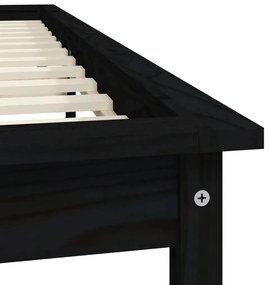 Estrutura de cama super king size 180x200 cm pinho maciço preto