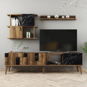 Móvel TV Madrid – Nogueira Preto – 180 cm x 48,6 cm x 33,8 cm