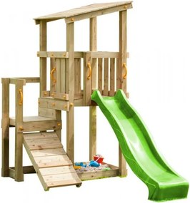 Parque Exterior infantil de madeira com escorrega Torre CASCADE