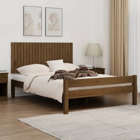 vidaXL Cabeceira de parede 140x3x60 cm pinho maciço castanho-mel